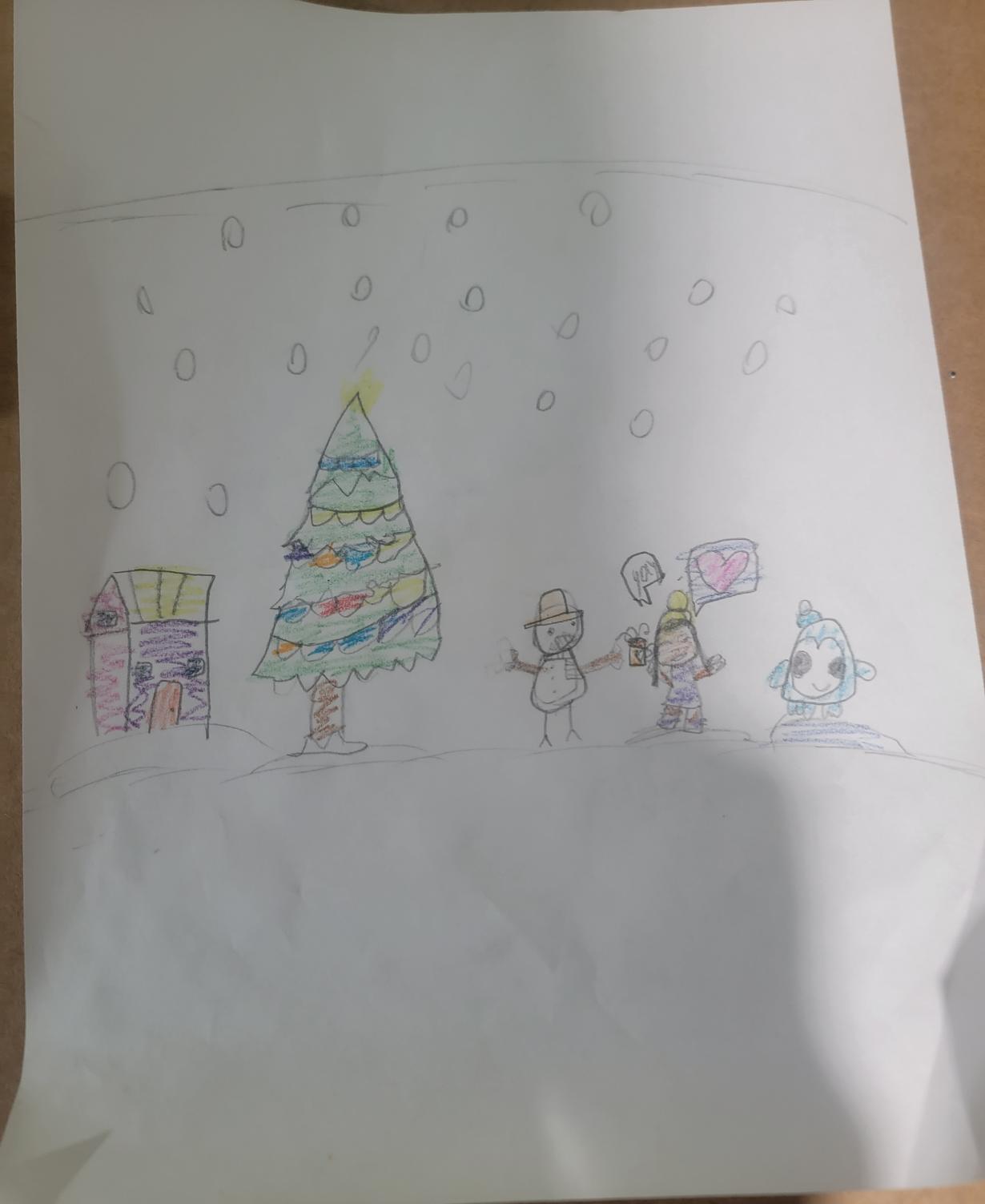 Little winterland paper drawing