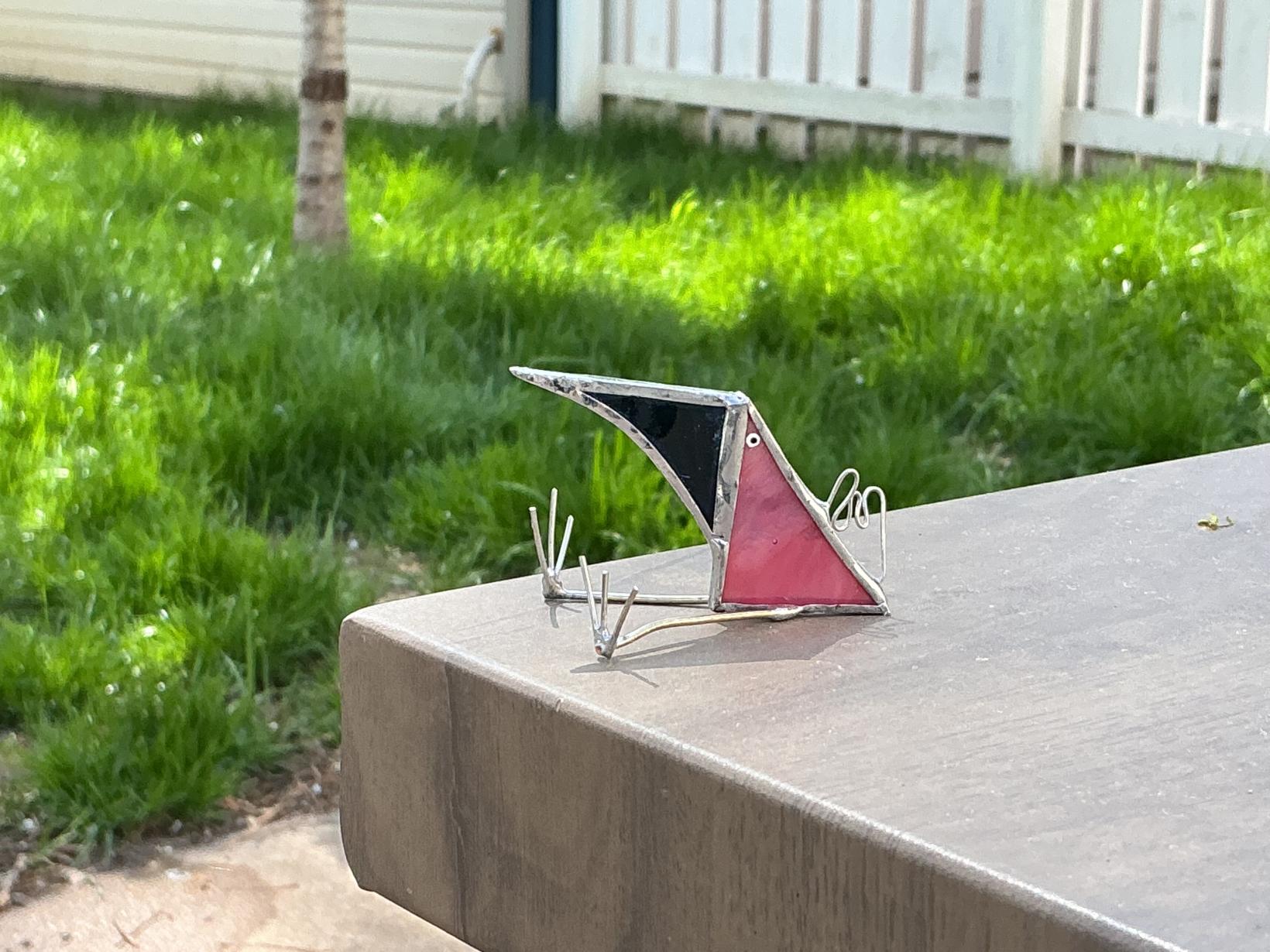 Pink and blue silly bird