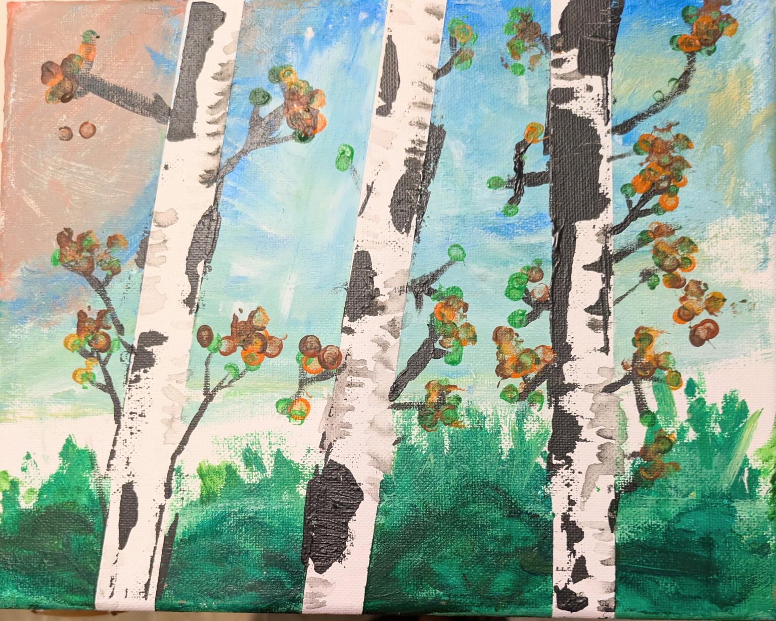 Rainbow birch trees