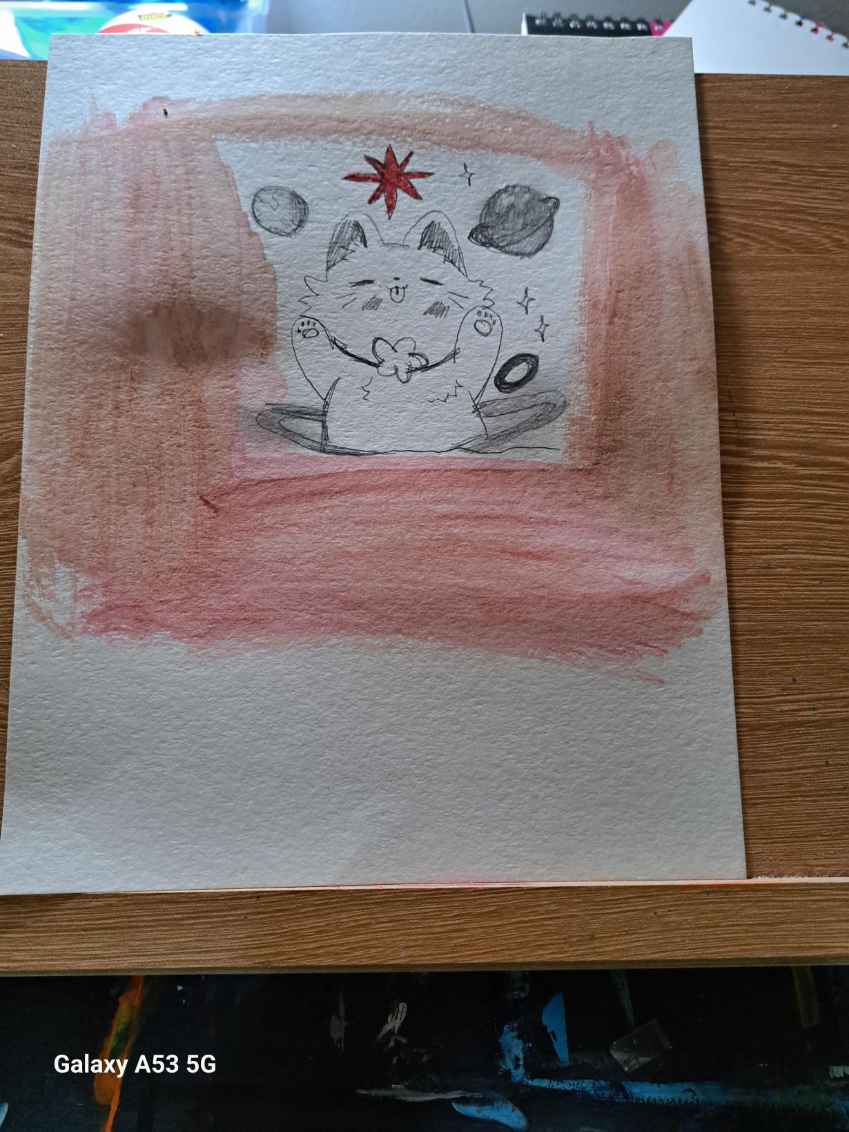 Space cat drawing