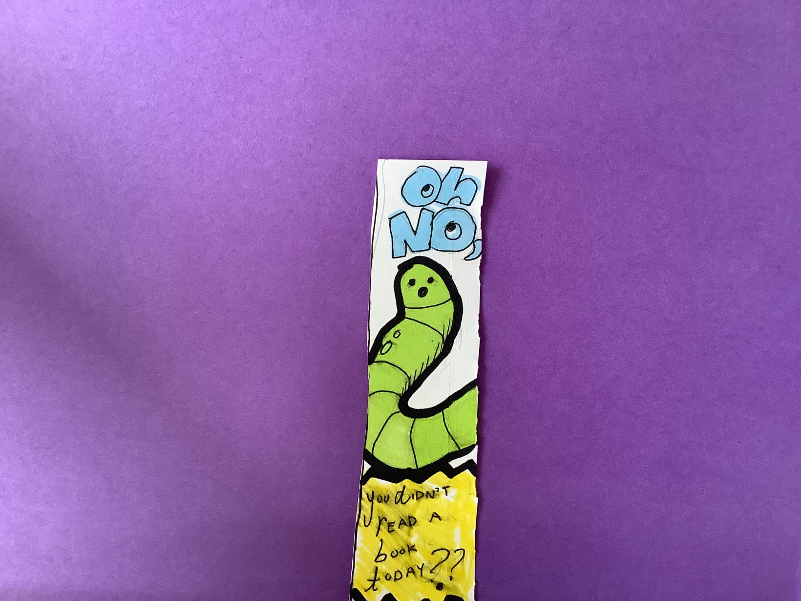 U didn’t read a book today? Worm bookmark 
