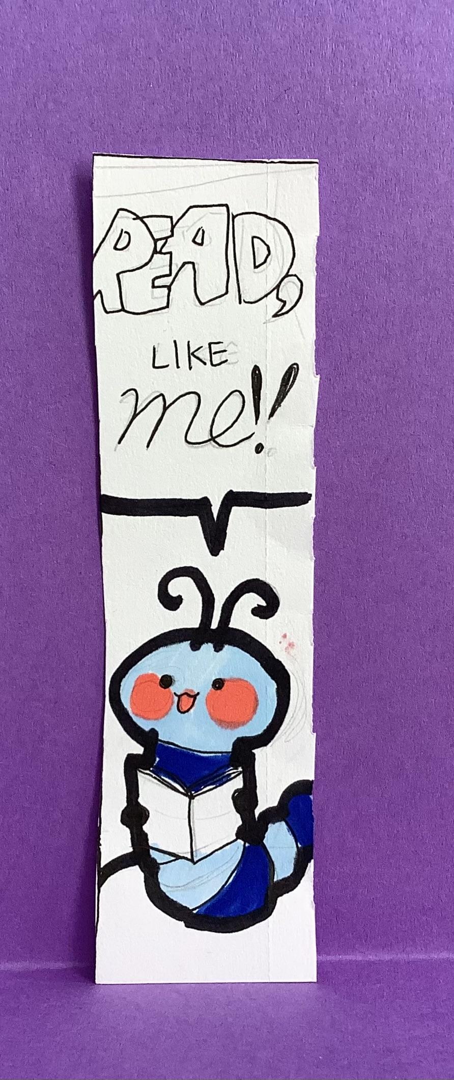 Read like me! Worm bookmark