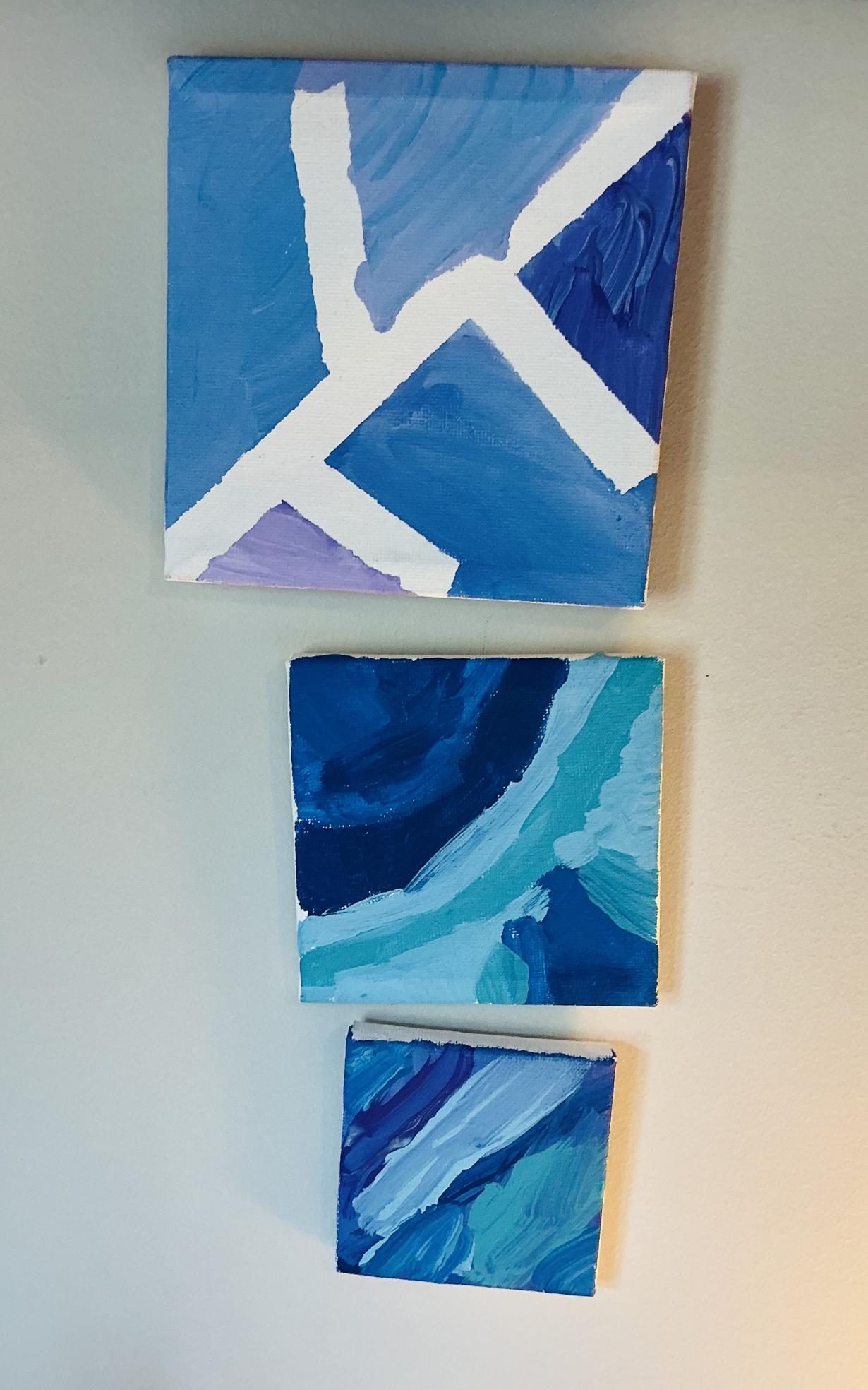 3 pack blue canvas picture
