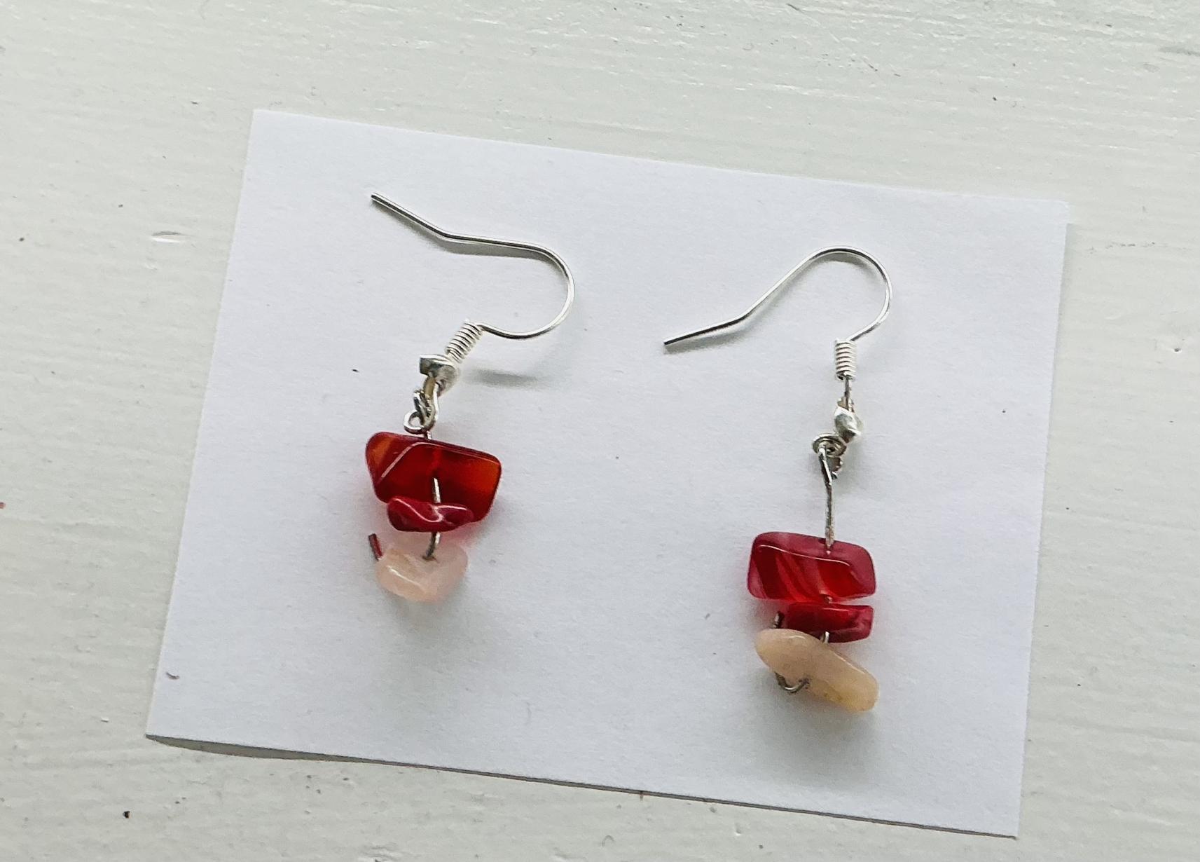 Fiery red earrings