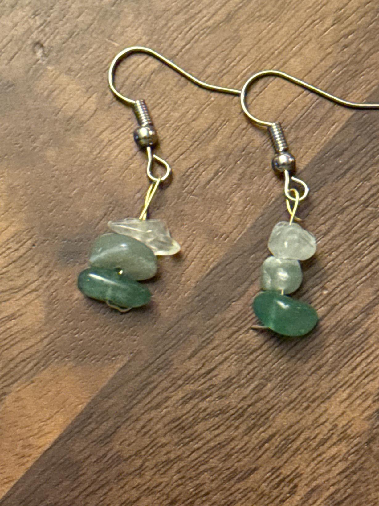 Jade stacked stone earings