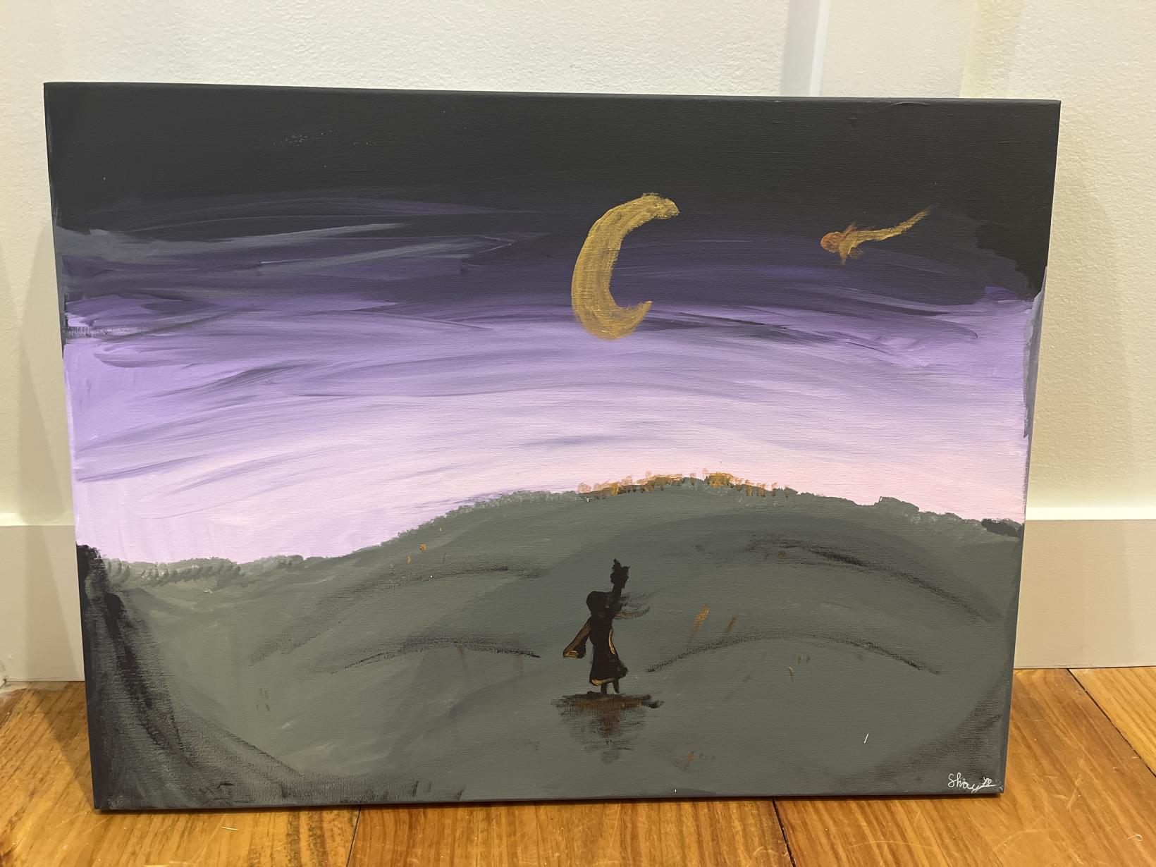 The girl and the moon 