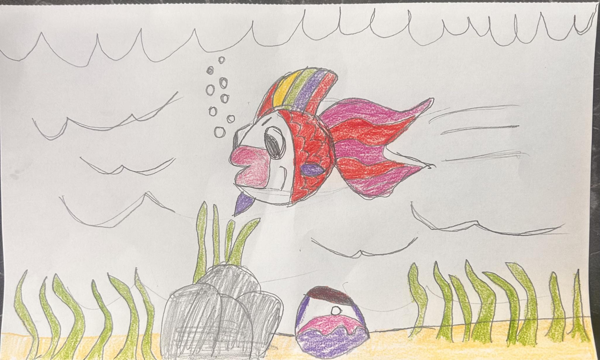 Rainbow fish in the ocean