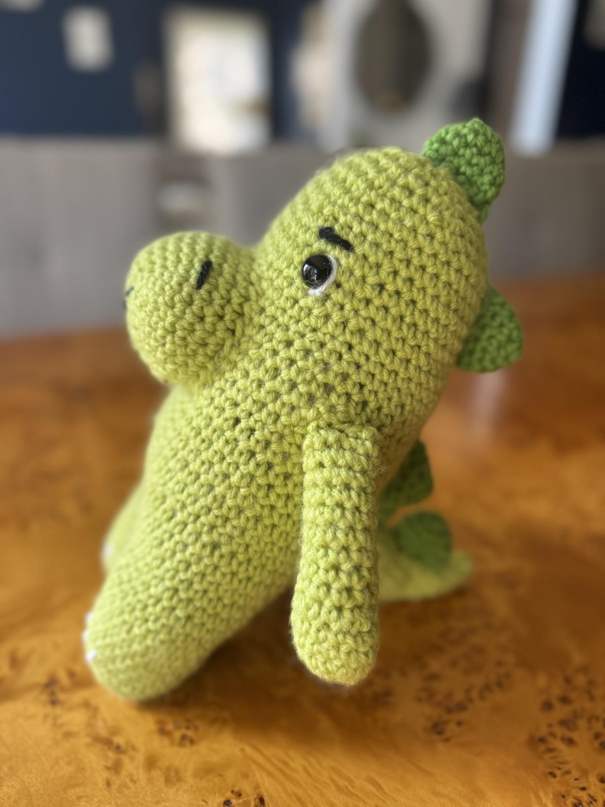 Dewey the jumbo crochet Dino 