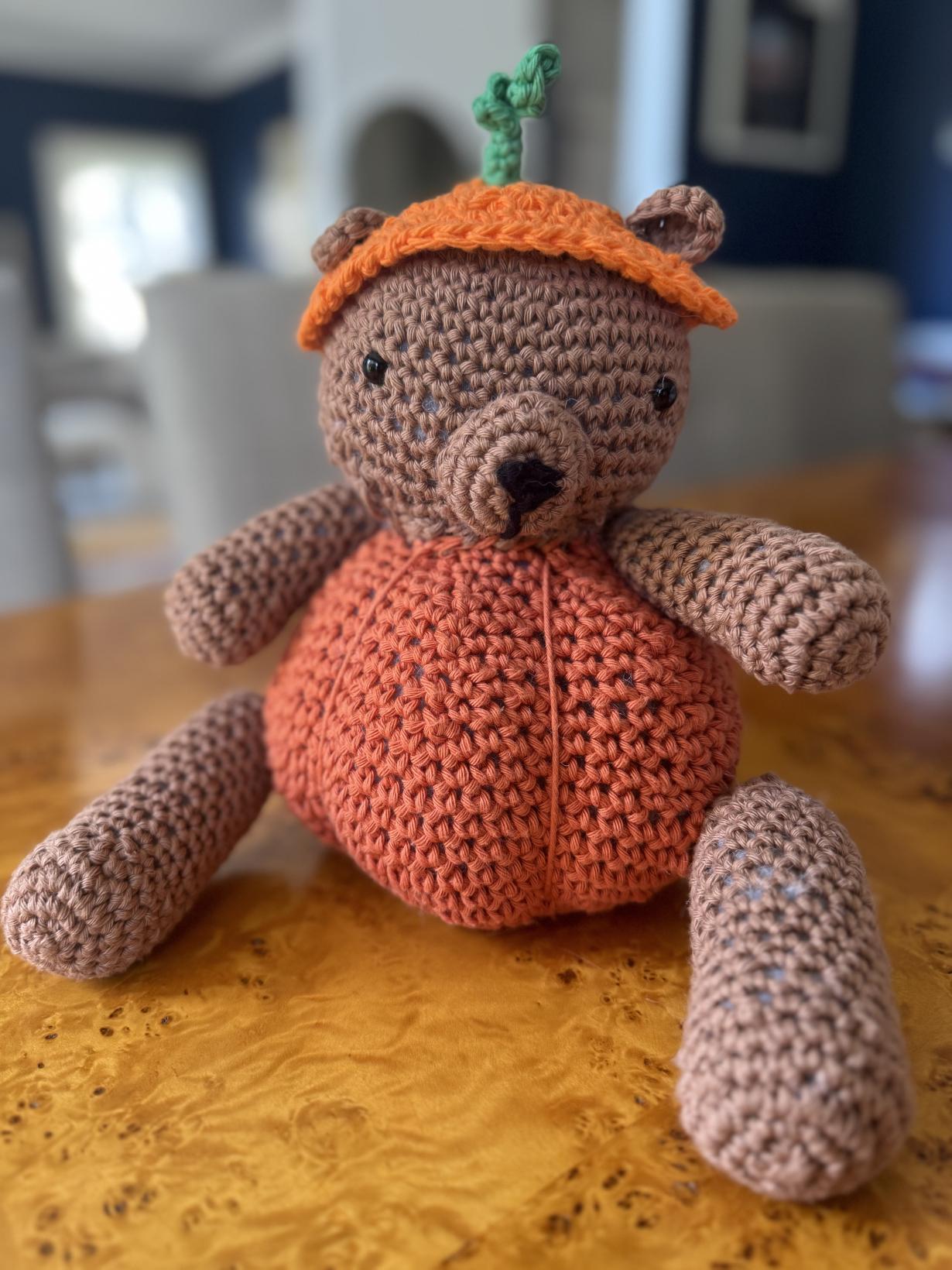 The crochet pumpkin patch bear 