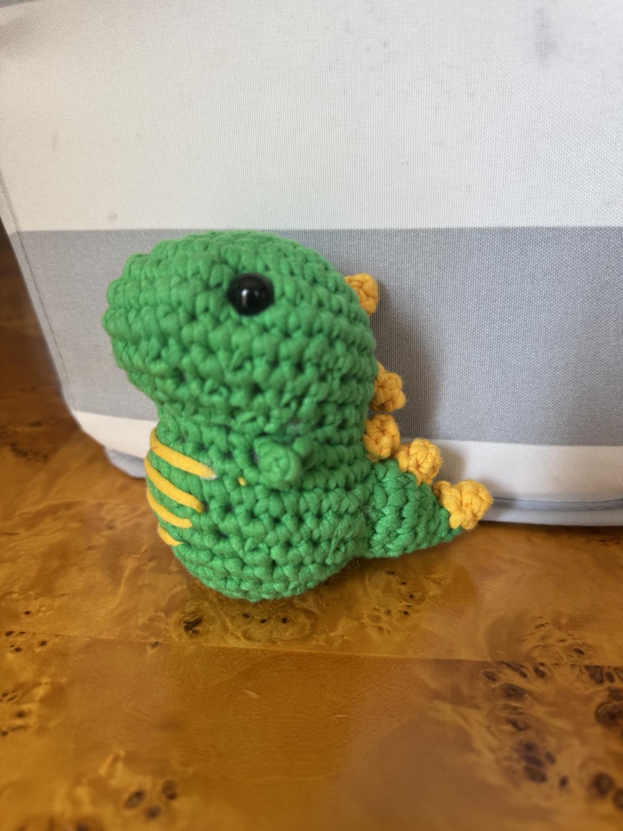 Fred the crochet dinosaur 