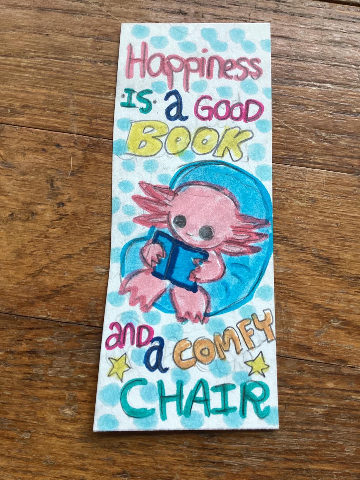 Axolotl in Beanbag Bookmark 