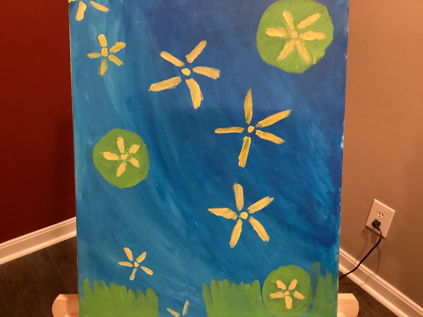 Flowers and lily pads 