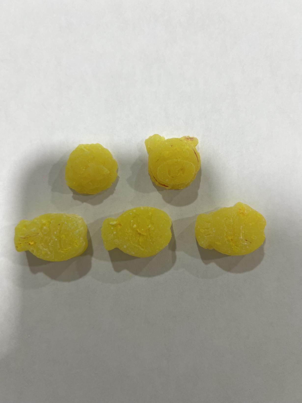 3 fish 1 pig 1 flower , 5 pack of small yellow squishes