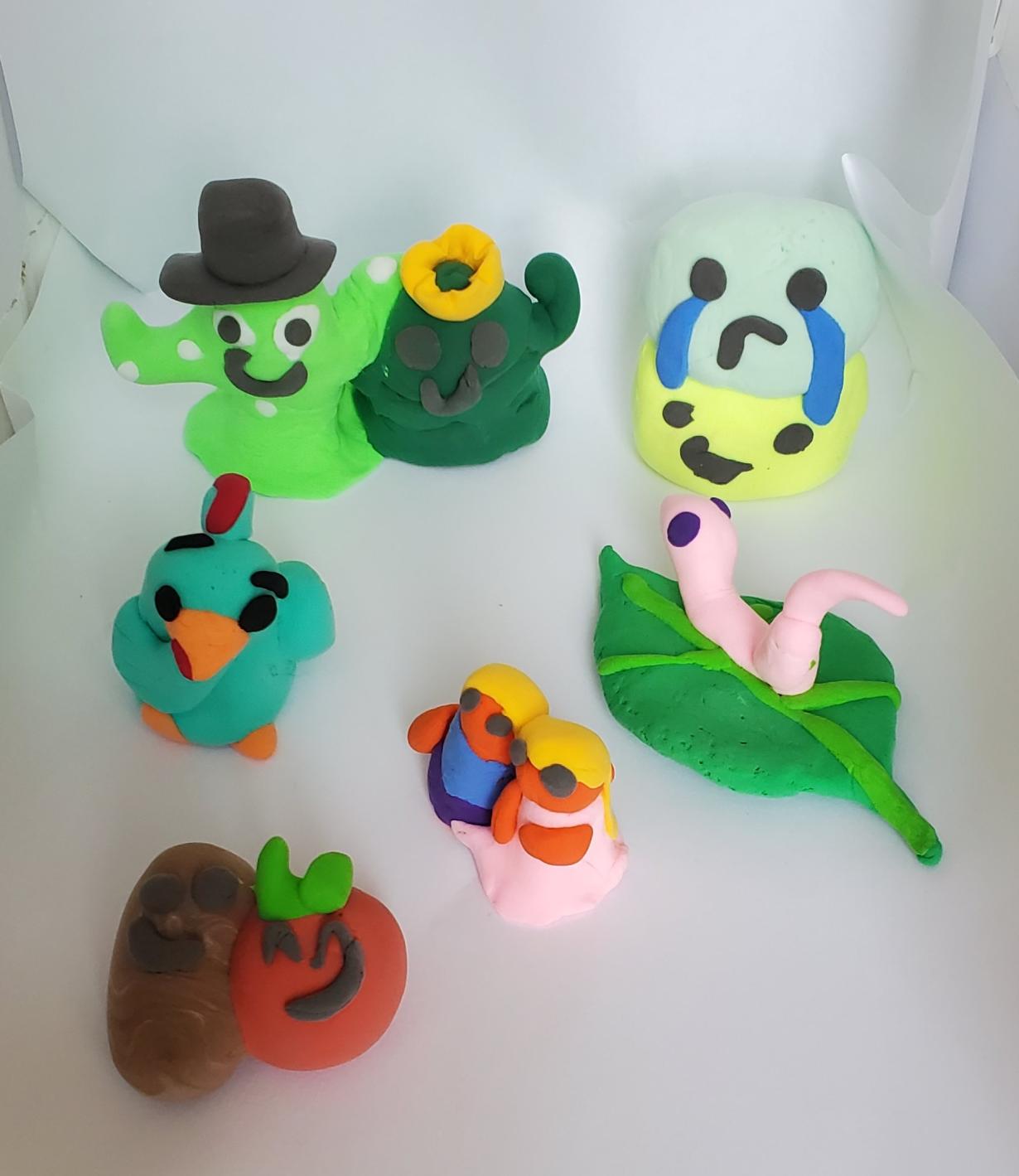 6-pack miniature sculptures (air dry colored clay)