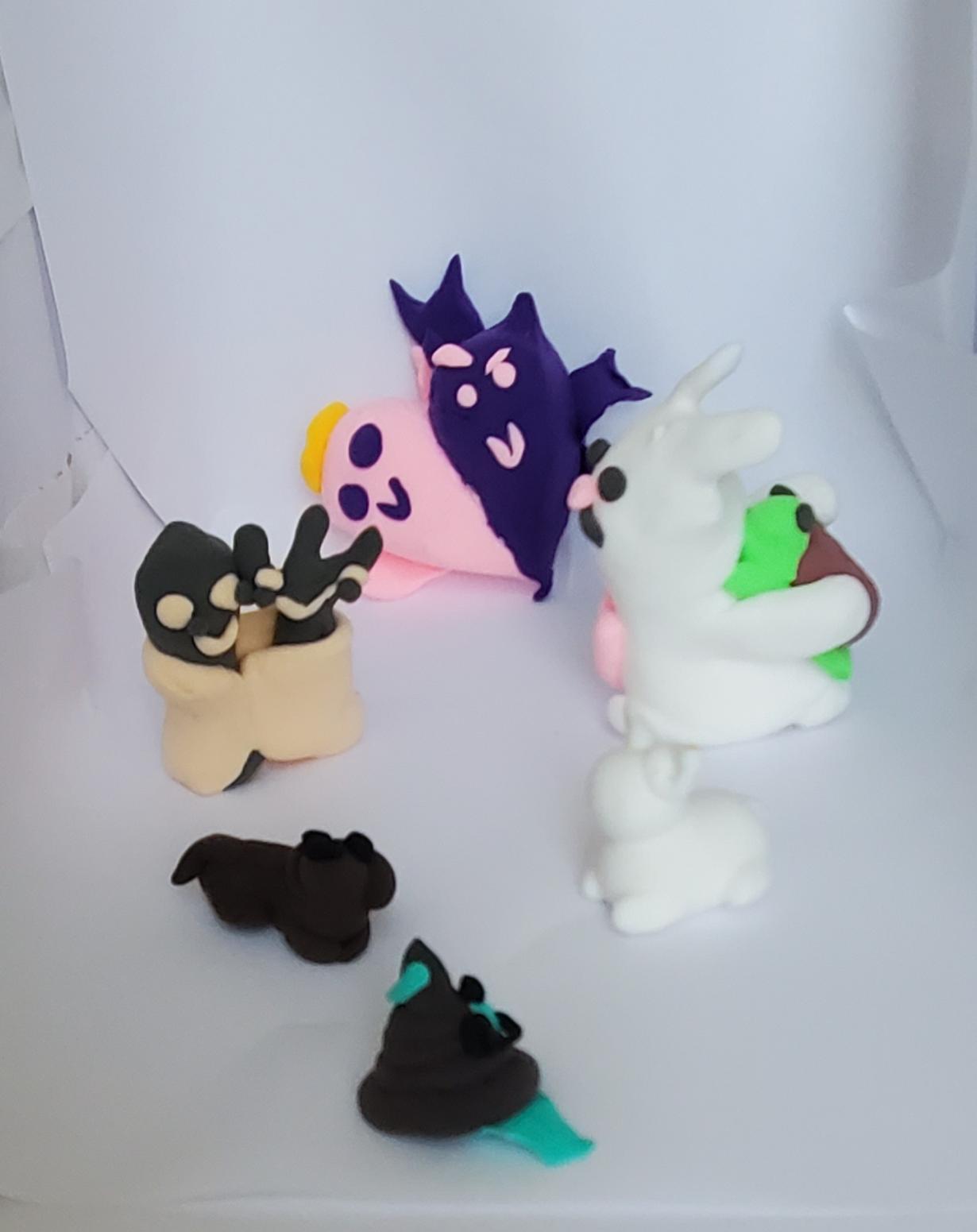 6-pack miniature sculptures (colored air dry soft clay)