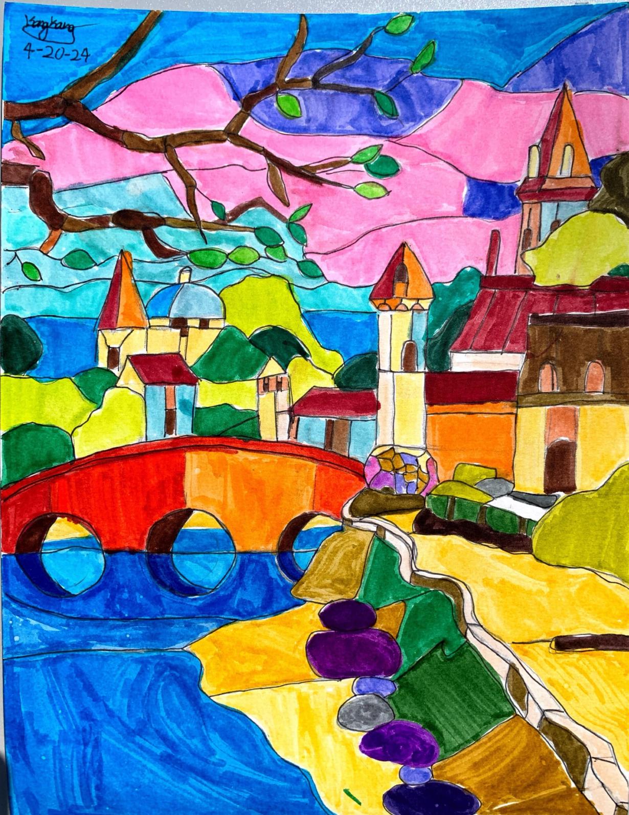 The colorful bridge town