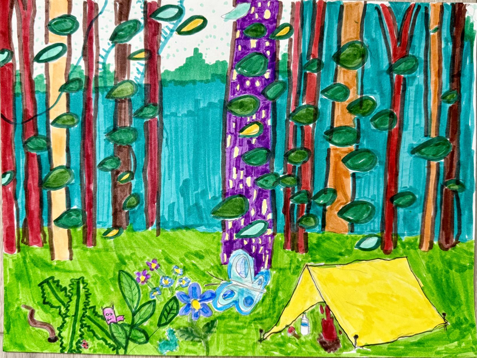 Camping in the Colorful Forest