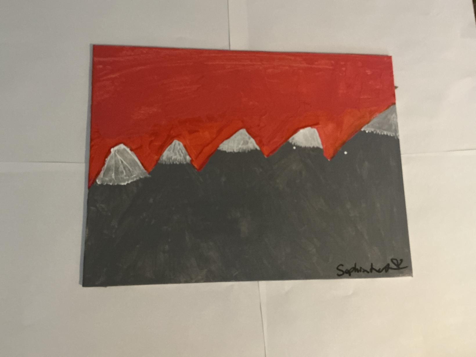 The mountains on fire