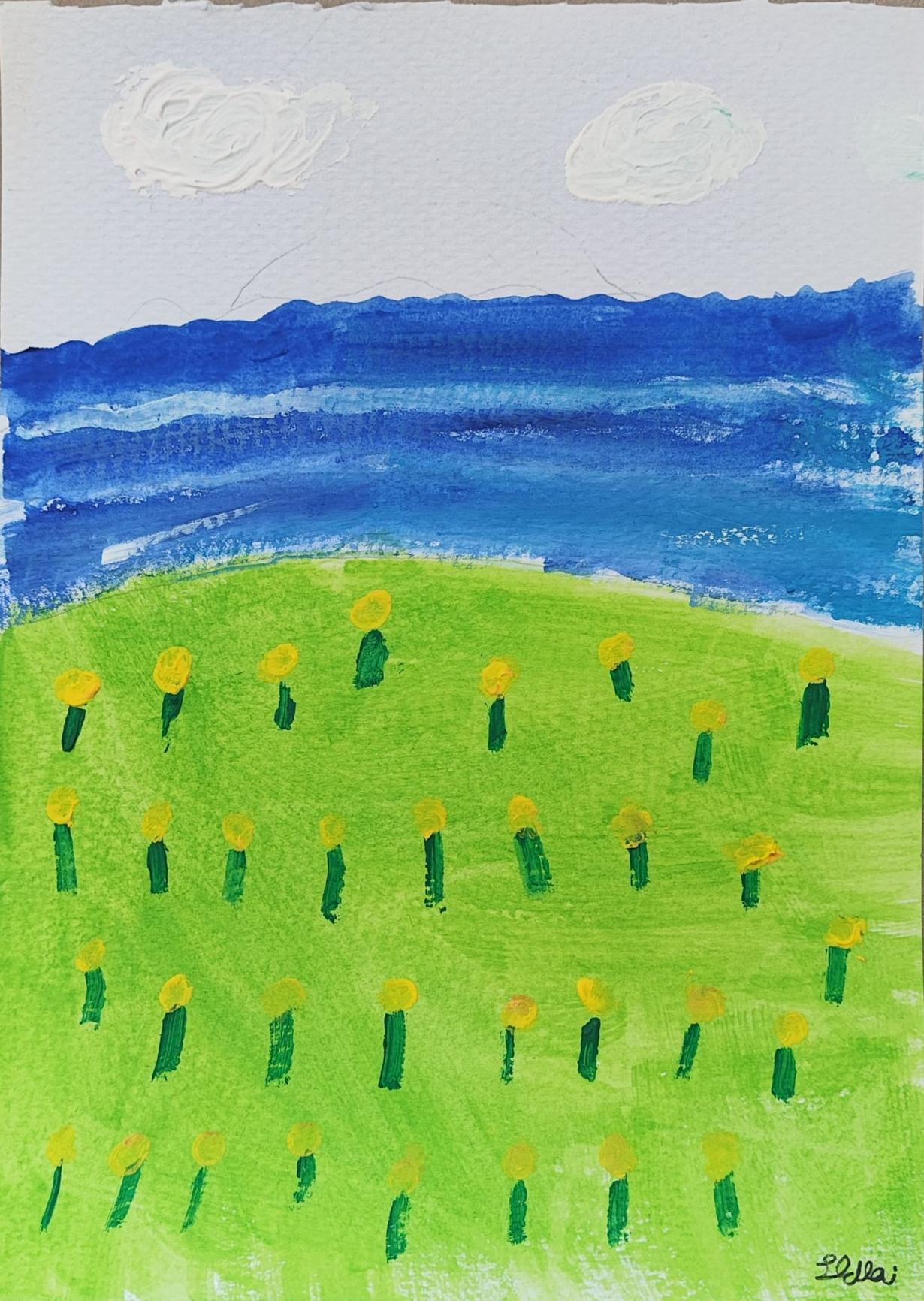 The meadow by the sea